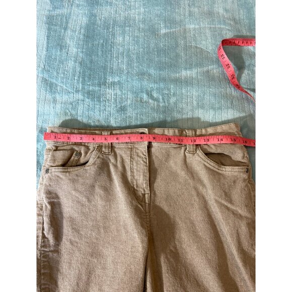 MS Collection Womens Corduroy Pants Size 14M Beige  Pockets Tapered Let Preppy - Picture 4 of 8